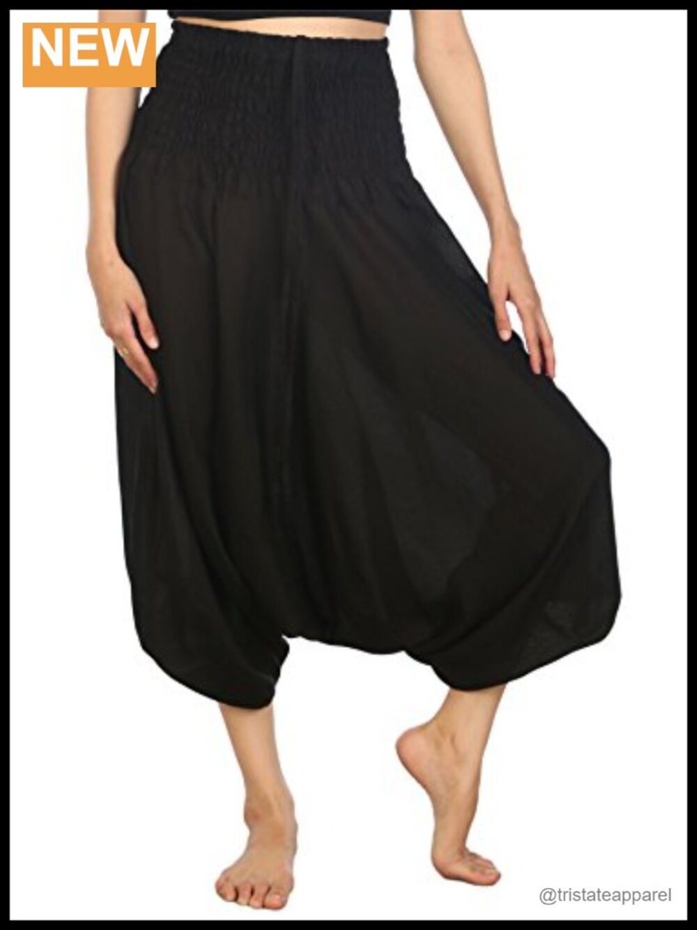 LOFBAZ Harem Yoga Pants Women Rayon Wide Leg Loose Fit Smocked High Waist